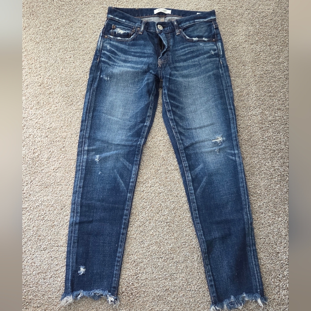 Moussy Deep Indigo Cropped Jeans